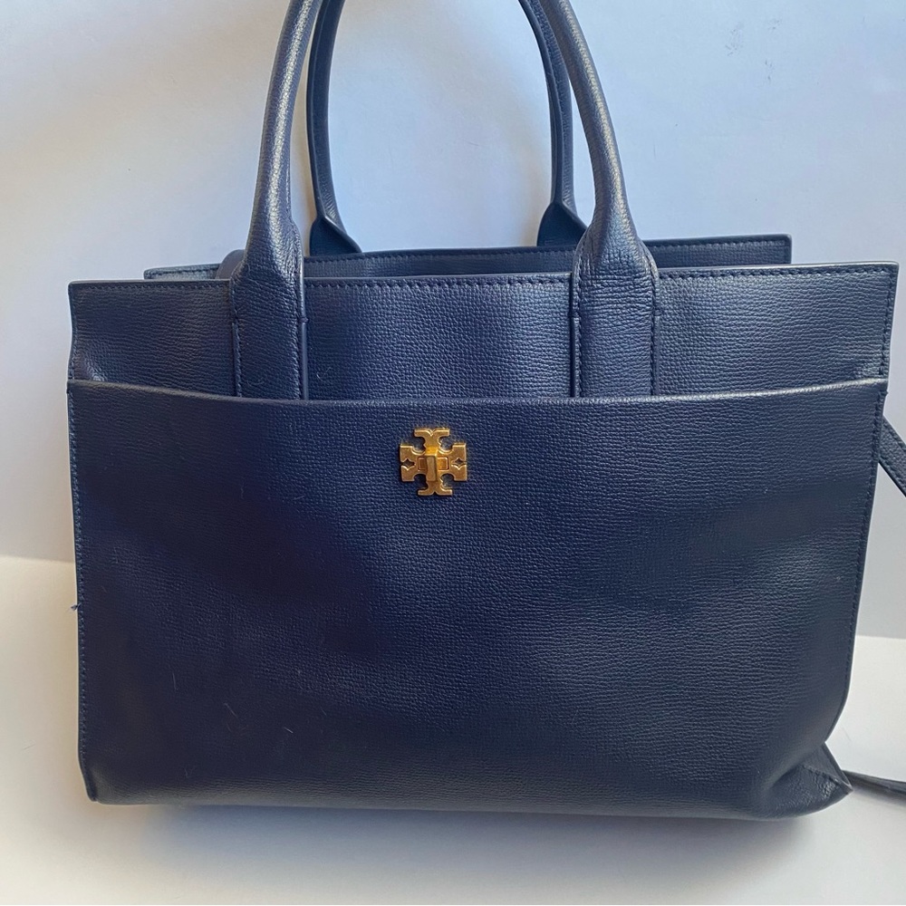 COPY - Tory Burch Kira Large Tote Leather Bag Navy Blue